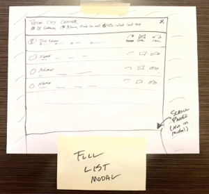 Wireframe Sketch - List Modal
